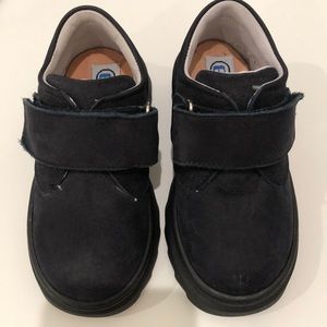 Enzo Made in Italy Leather Toddler Shoes, Size 24, Navy